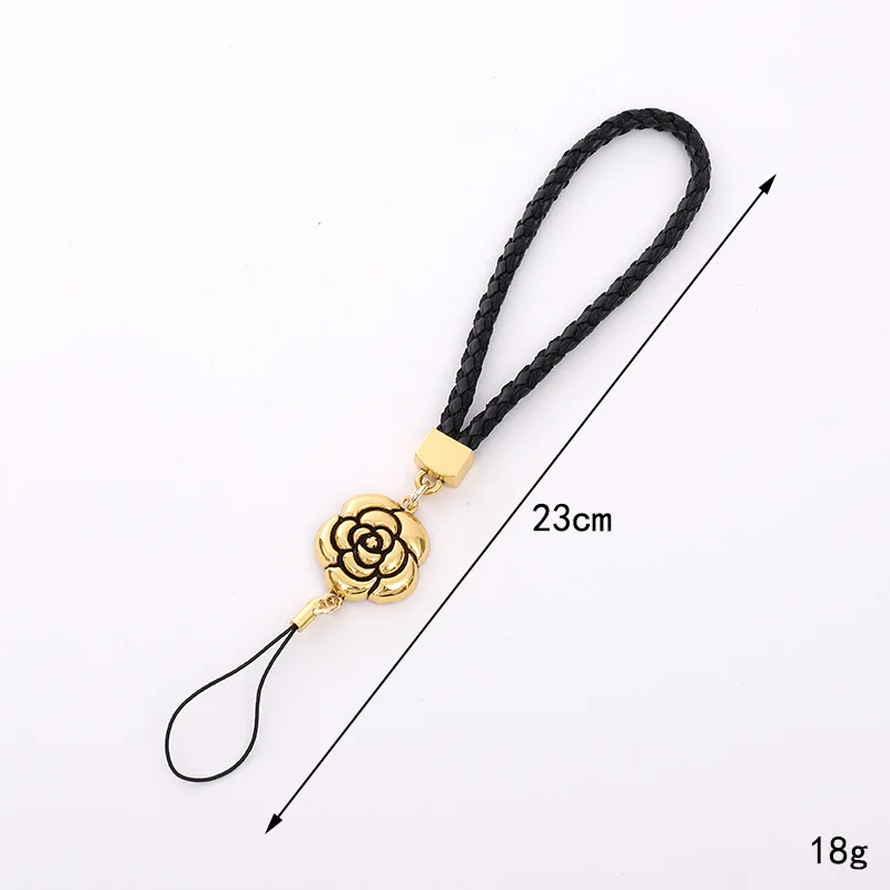 New Xiaoxiangfeng Plum Blossom Phone Chain Vintage Flower Phone Rope Leather Weaving Rope Phone Hanging Rope