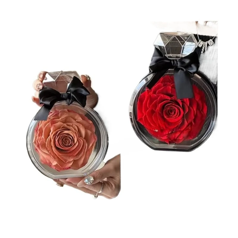 

Large Preserved Rose Perfume Bottle with Valentine's Day Birthday Christmas and New Year Gift Box