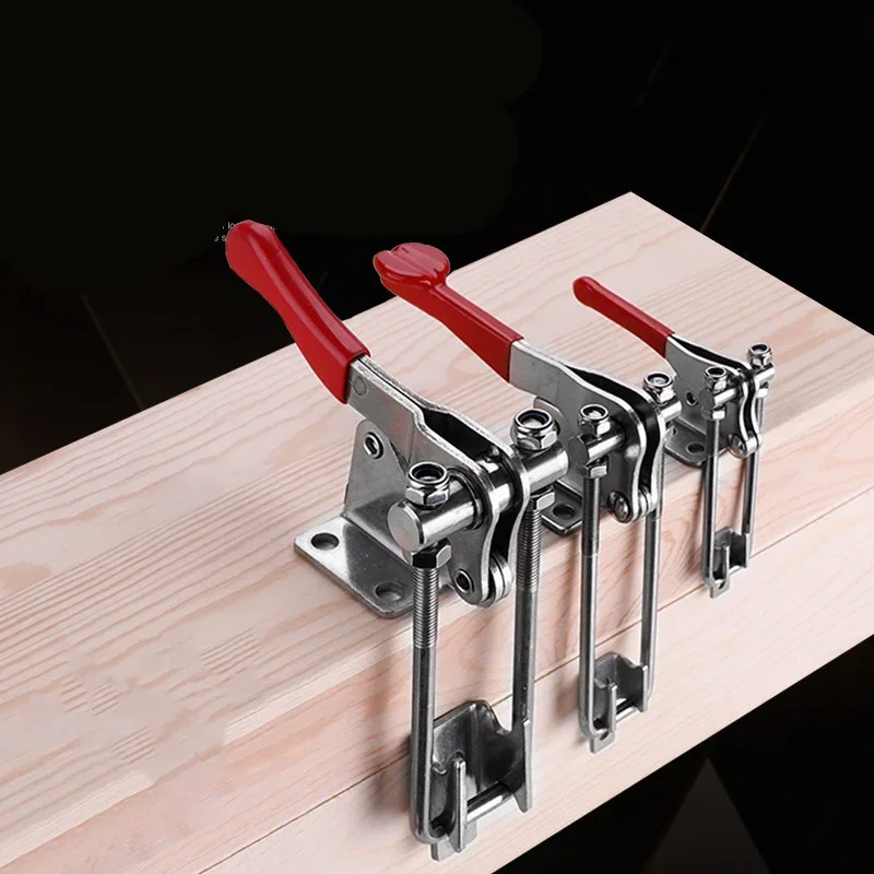 90 Degree Quick Release Clamp Galvanized Iron Adjustable Metal Anti-Slip Toggle Latch Catch Clasp for Woodworking Press Clamps