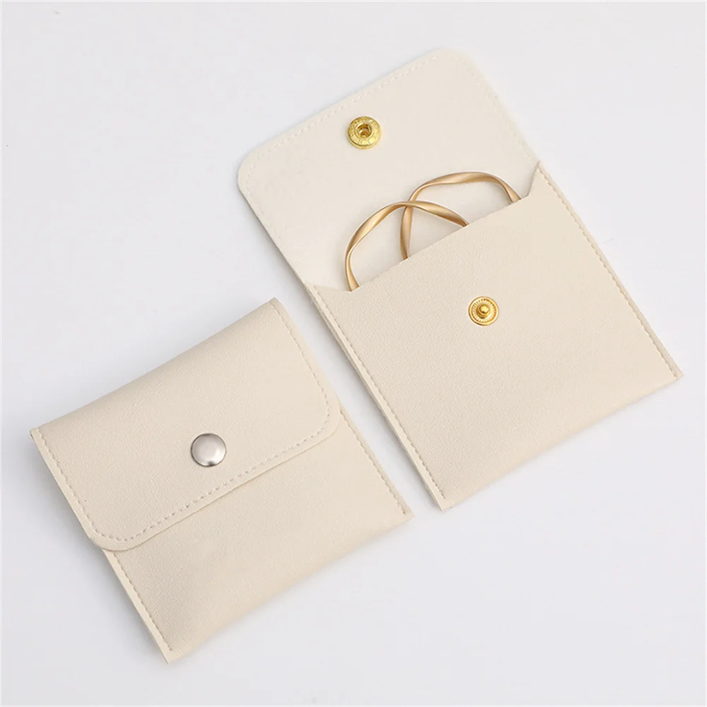 1pcs Jewelry Packaging Bag Velvet Pouches PU Leather Organizer Bag Portable Bracelet Necklace Earrings Rings Storage Bag