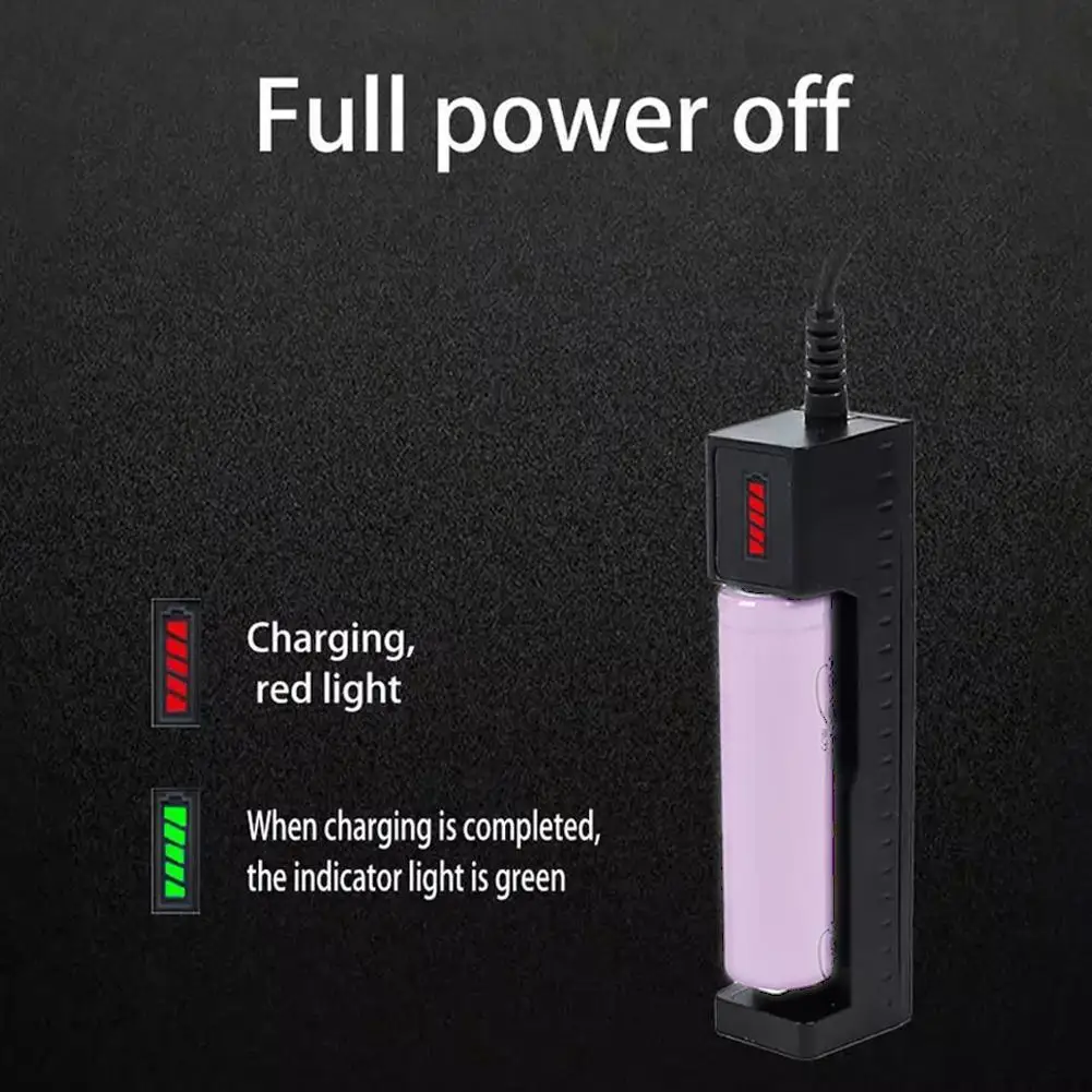 Universal USB Smart Single Slot Charger 18650 Lithium Charger Flashlight Toy 26650 3.7V-4.2V Lighting Power Bank