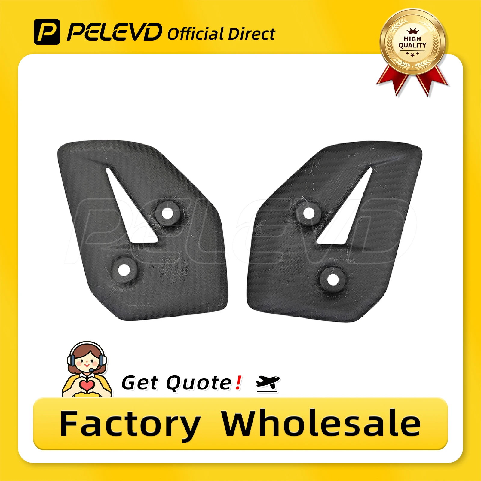 PELEVD 100% CARBON FIBER Glossy Finish Foot pedal  Heel Guards Footrest Wing Plate For YAMAHA  MT07 MT 07 2025-2026 - view 6