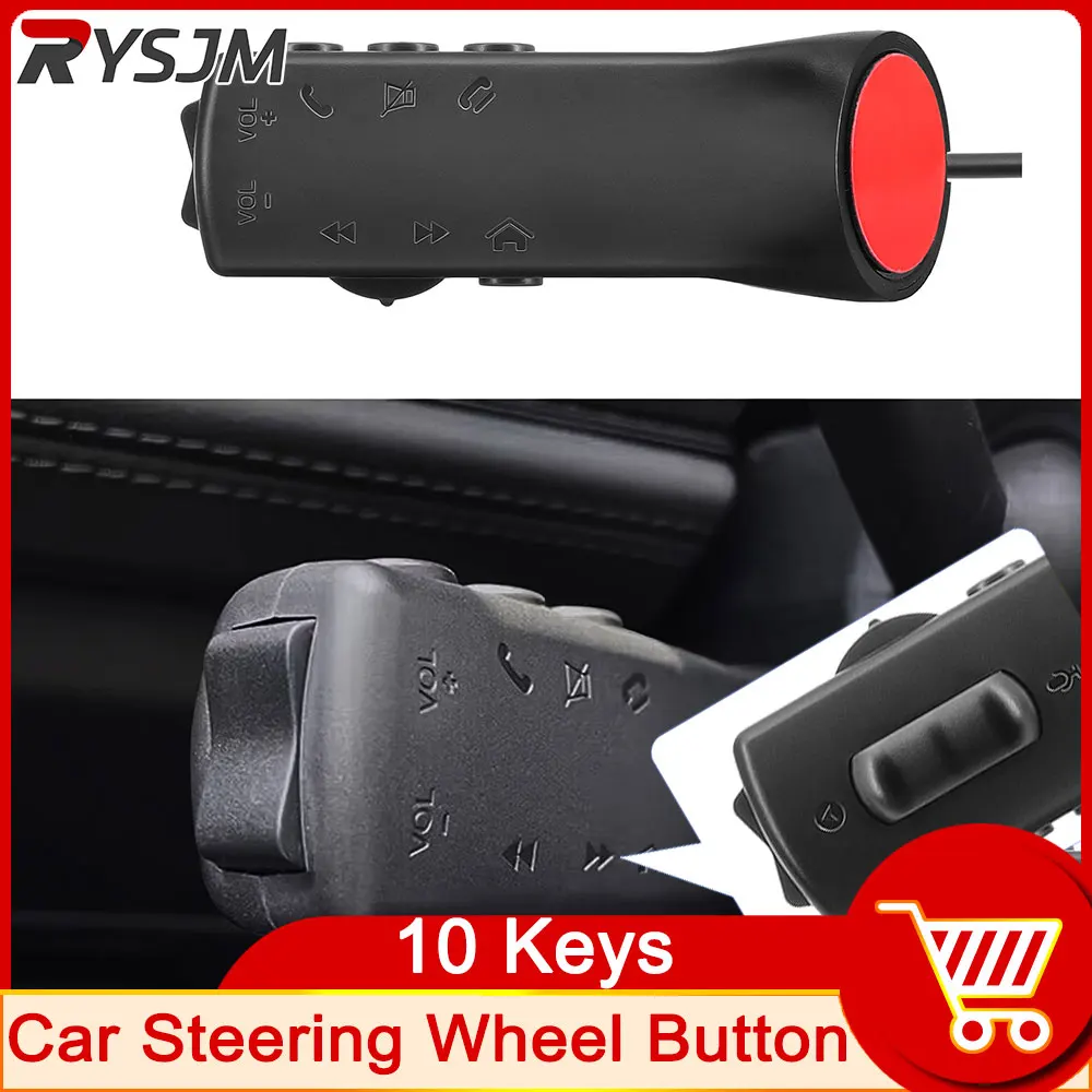 Universal Wireless Control Steering Wheel Buttons 10 Keys Multifunctional Fit Car Radio DVD  GPS Player Controller Customized