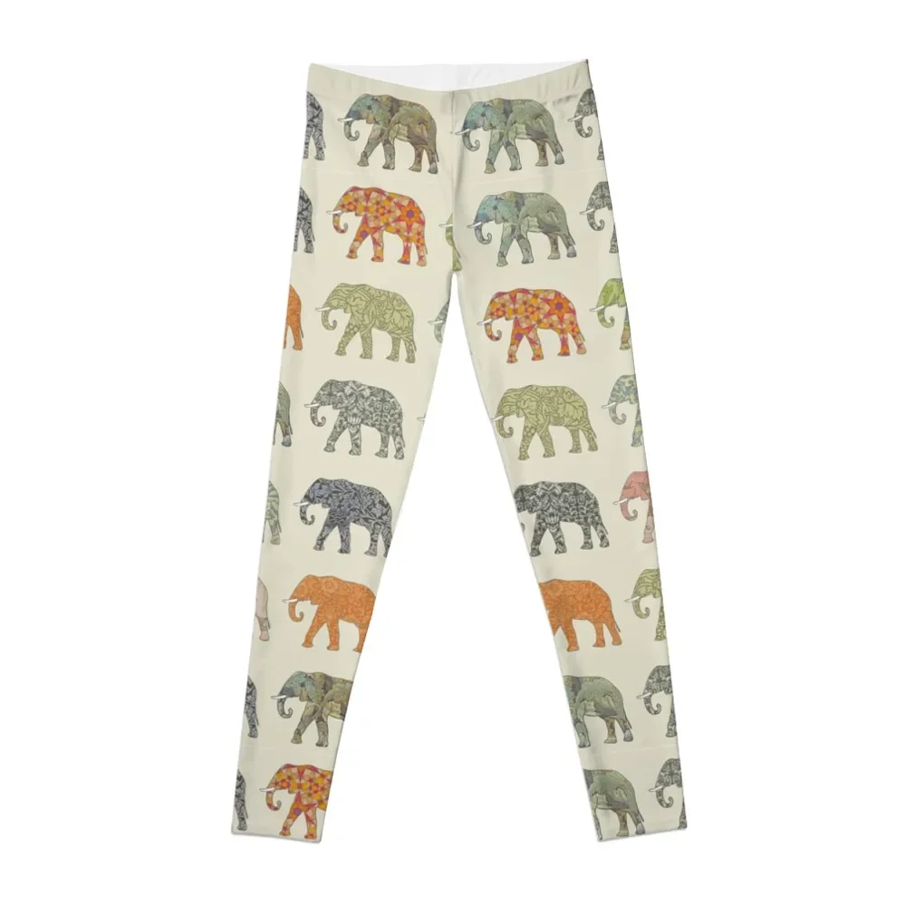 Elephant Colorful Pattern Vintage Decorator Design Leggings Pants sport Women's gym Womens Leggings