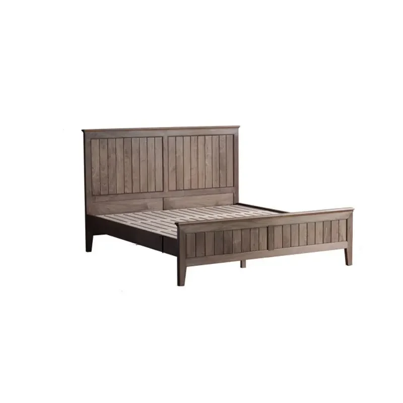 

American light retro full solid wood 1.5 meters 1.8 meters double bed wedding black walnut double bed master bedroom