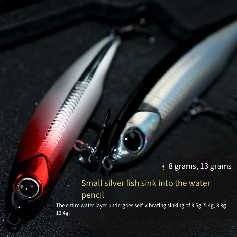 1 Stück 8g 12g Pencil-Angelköder Geräuscharm Attraktiver Harter Kunstköder Stickbait Sinkender Pencil-Fisch Fabrik-Wobbler-Köder Minnow – Detail 3