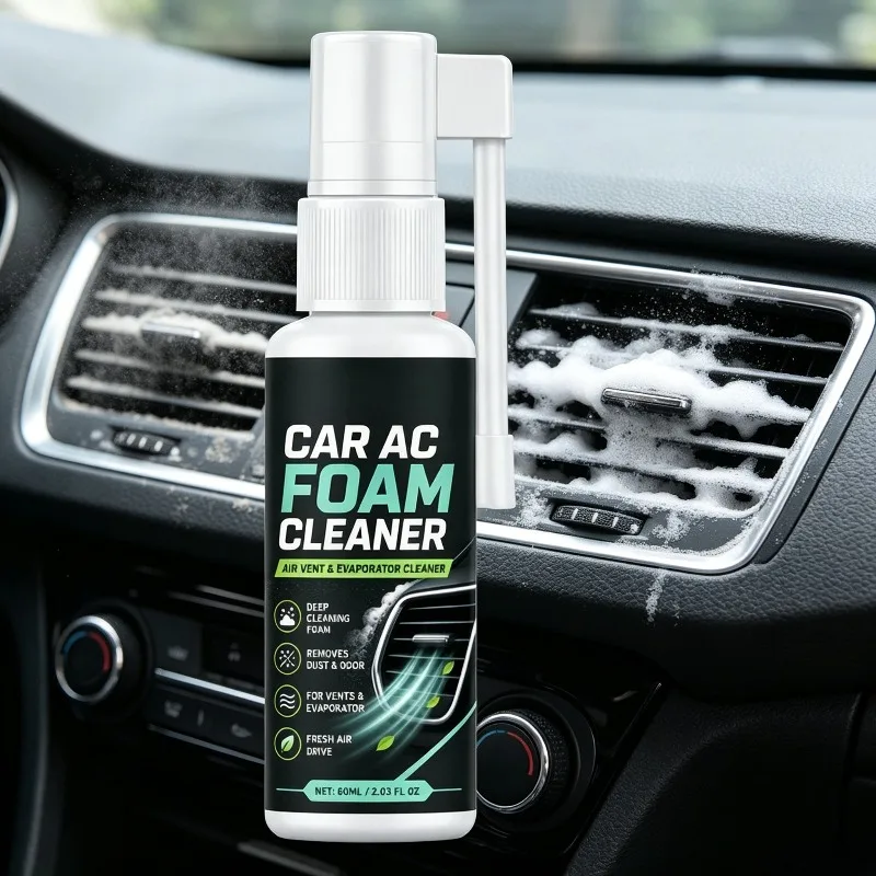 Interior Odor Remover Vent Dust Cleaning Spray 60ML Car AC Cleaner Foam Spray Auto Air Conditioner Deodorizer Vent Pipe Care