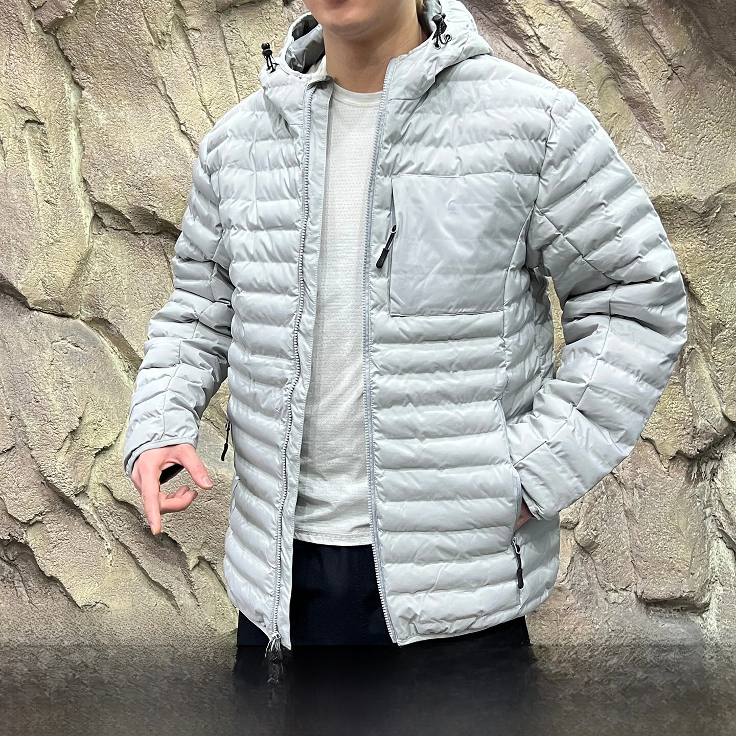 

Pureblooded Lightweight Tech Cotton Hooded Men's Jacket Waterproof Autumn Winter Fashionable Casual Standard Fit Long Sleeve