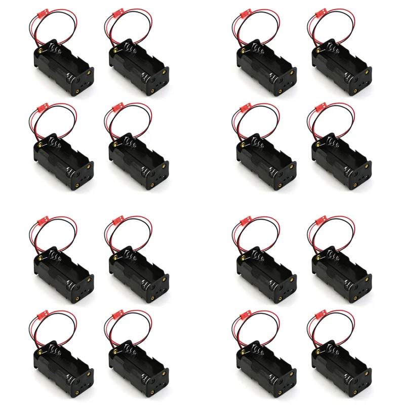 【Buy Now】16Pack 6V 4XAA Battery Container Case Holder Pack Box JST Plug Receiver For HSP Redcat 1/8 1/10 RC Nitro Power Car Truc