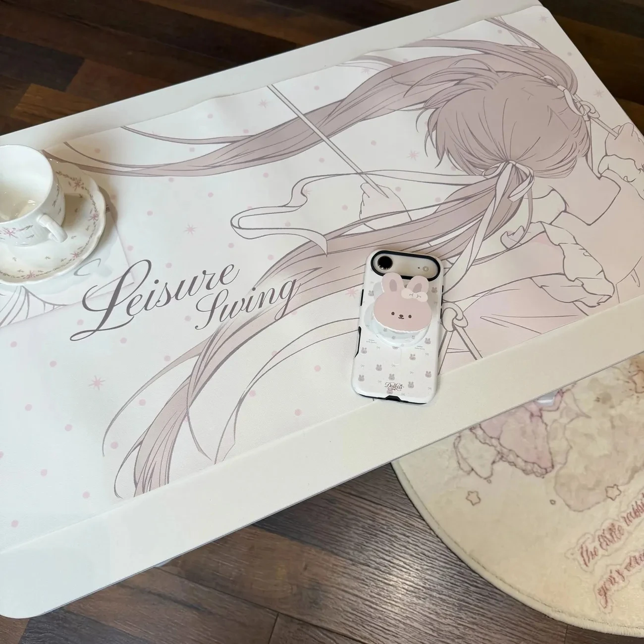 Back View Girl Pu Leather Mousepad Office Desk Mat Mouse Pad Computer Game Speed Type Player Laptop Keyboard Cartoon Carpet Mat