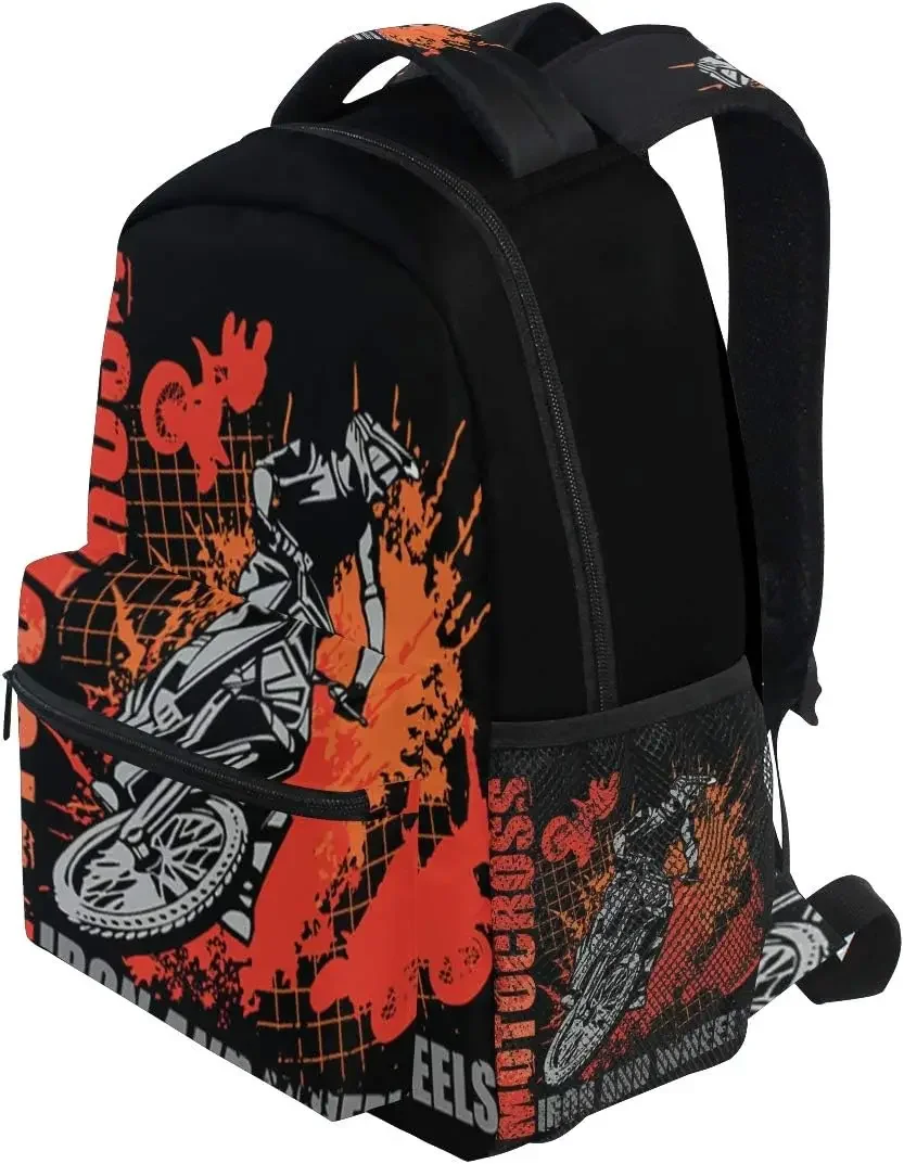 Sac à dos de moto pour garçons et filles, cartable d'école de vélo, sacs à dos d'ordinateur, sac de livre, voyage, randonnée, camping, D343