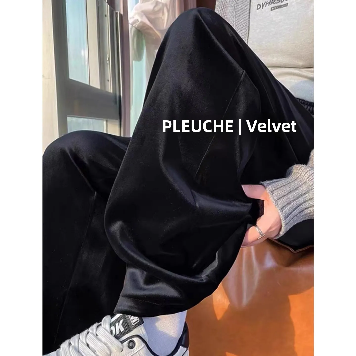 

Extra Large 300 Pou Gold Velvet Wide Leg Pants Men's Casual Loose Drape Versatile Autumn Winter New Sle Straight Tube Tr...