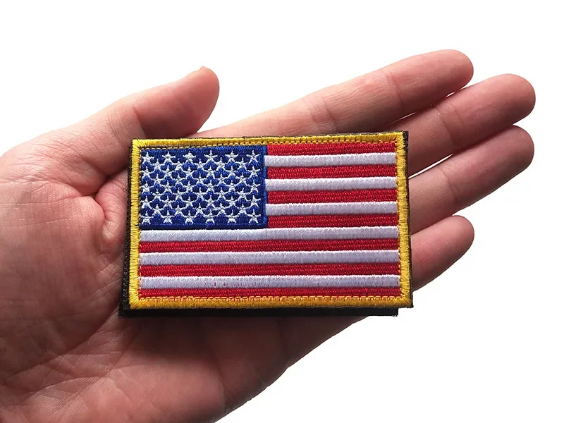 15colors Hook & Loop Embroidered Stick-On U.S. Flag Patches for Clothing Bag Military Tactical Badges Stars Strips Armband