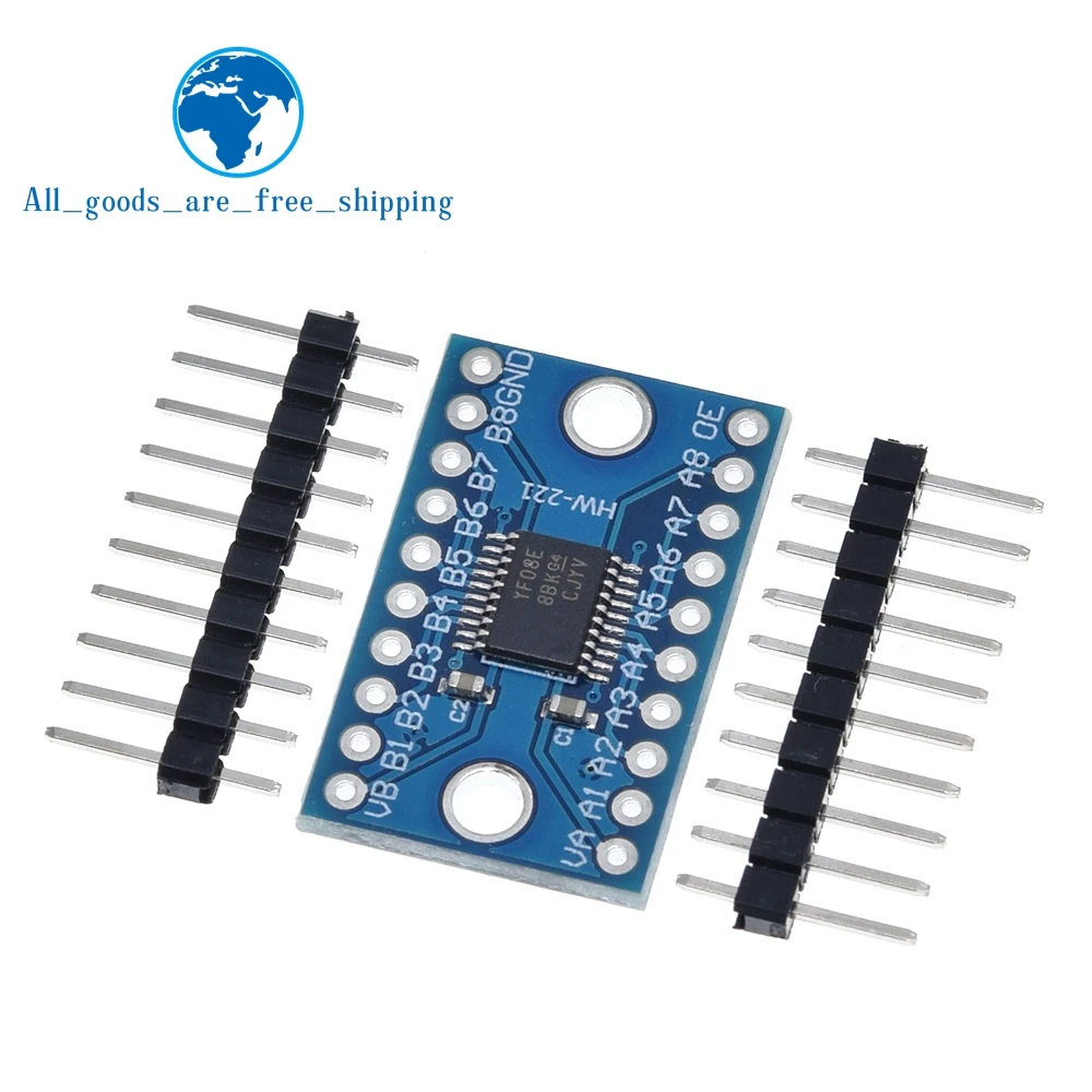 TZT 1/5PCS 8 Channel Duel Hole Logic Level Converter TXS0108 TXS0108E Bi-directional Voltage Module for Arduino With Pins