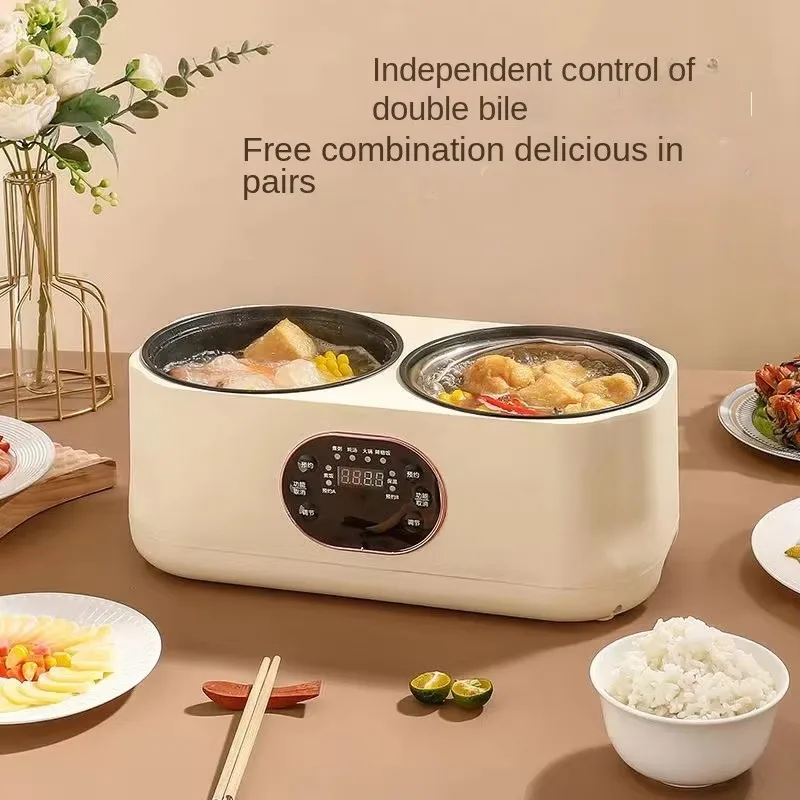 Double-bladder electric rice cooker multifunctional electric hot pot intelligent electric cooking pot automatic intelligent heat