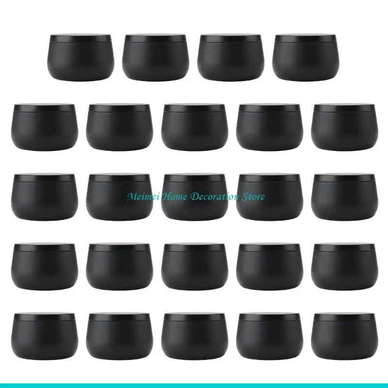 H7BF 24Pcs Tins with Lids Round Empty Containers Jars for DIY Making and Storage of Spices Jewelry or Crafts