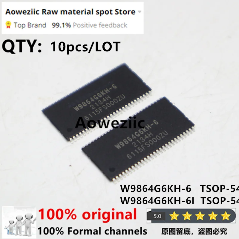 Aoweziic 2021 + 100% Nieuwe Originele W9864G6KH-6 W9864G6KH-6I TSOP-54 64M-bits Geheugen Chip