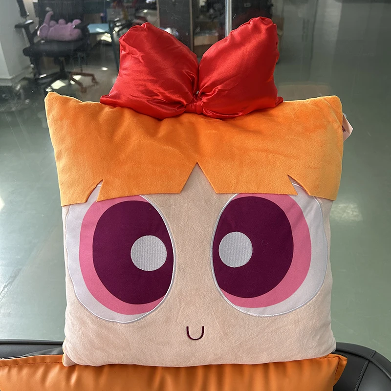 38cm Original Big Eyes Powerpuff Girls Plush Sofa Pillow Square Pillow Cute Stuffed Cushion