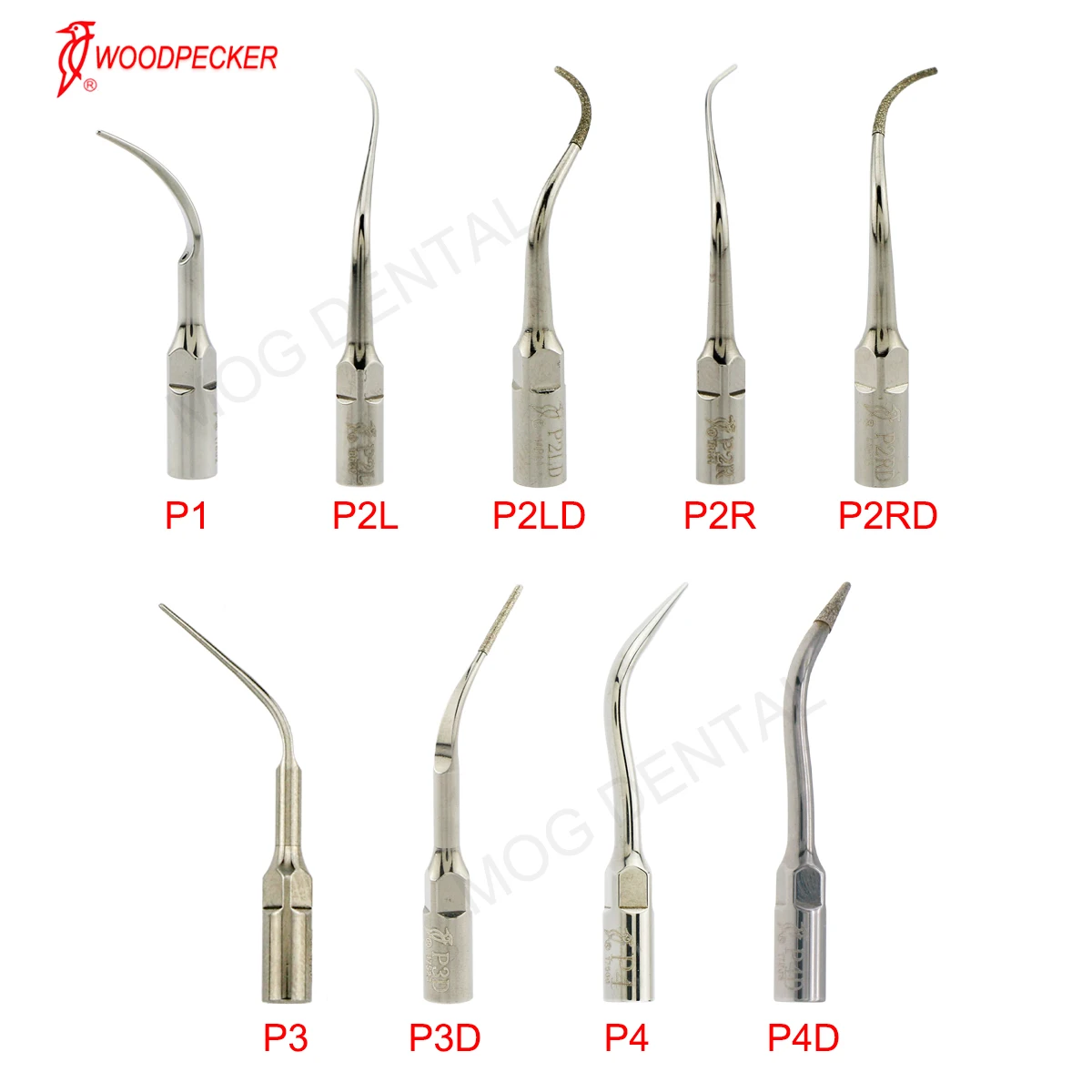 Woodpecker Dental Ultrasonic Scaler Tips Periodontics Scaling Tip Fit EMS Mectron Scaler Handpiece P1 P2L P2R P2LD P2RD P3