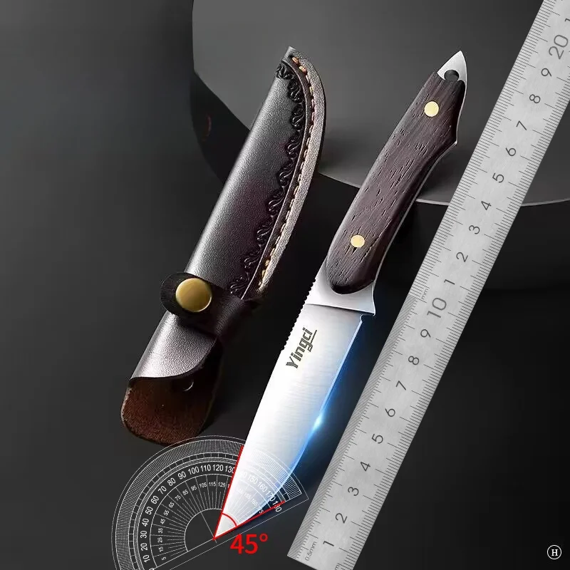 Forged Knife Steel One-piece Forging High Hardness Solid Wood Handle Easy To Clean Fruit Meat Kitchen Multi-function  Knife