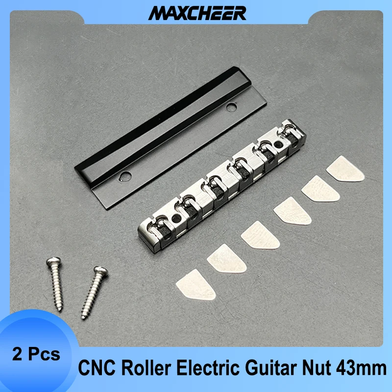 

43MM Roller Stainless Steel Electric Guitar Nut Precision CNC machined Nut Replacement Compatible with ST Style Electric Guitars