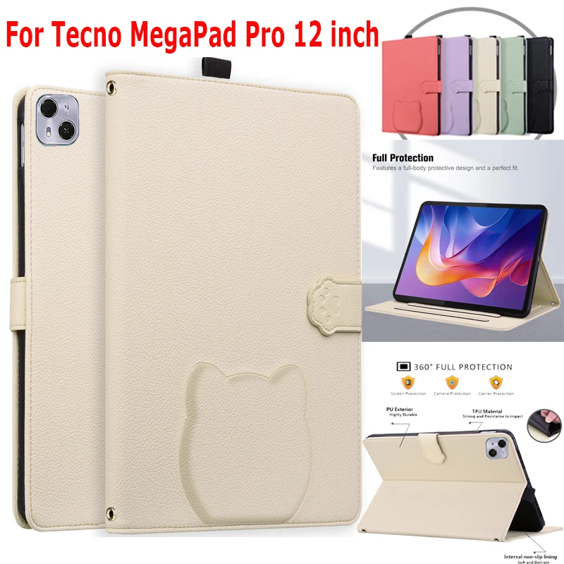 Soft TPU Tablet Case for Tecno MegaPad Pro 12 inch 2025 Stand Casing