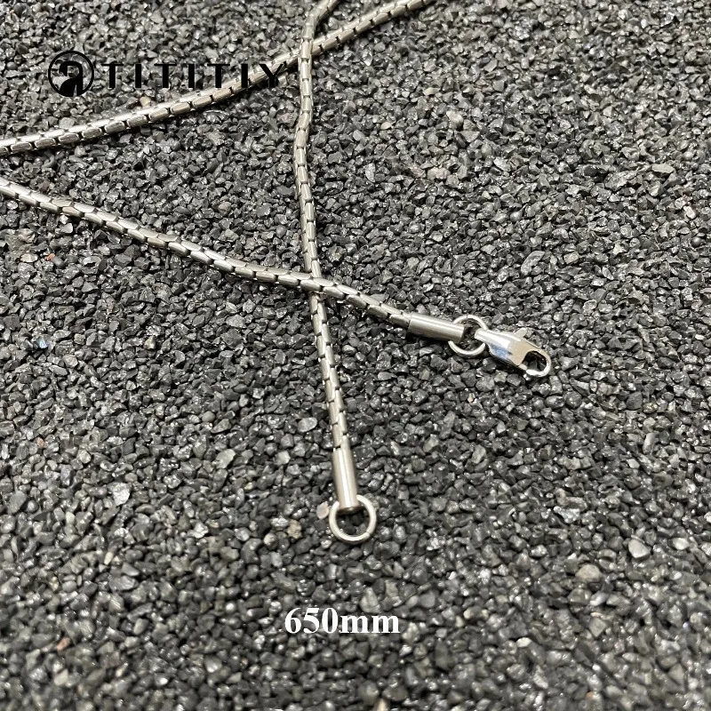 

Новое ожерелье из чистого титана TA1, широкая 2,2 мм, цепочка из змеиной кости, противоаллергическая цепочка на ключицы, модное ожерелье в стиле хип-хоп для мужчин и женщин, 650 мм