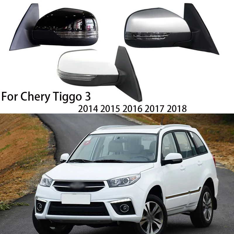 

For Chery Tiggo 3 2014 2015 2016 2017 2018 Auto Rearview Fold Turn Signal Assembly 5 Wire Without heating 6 Wire With heating