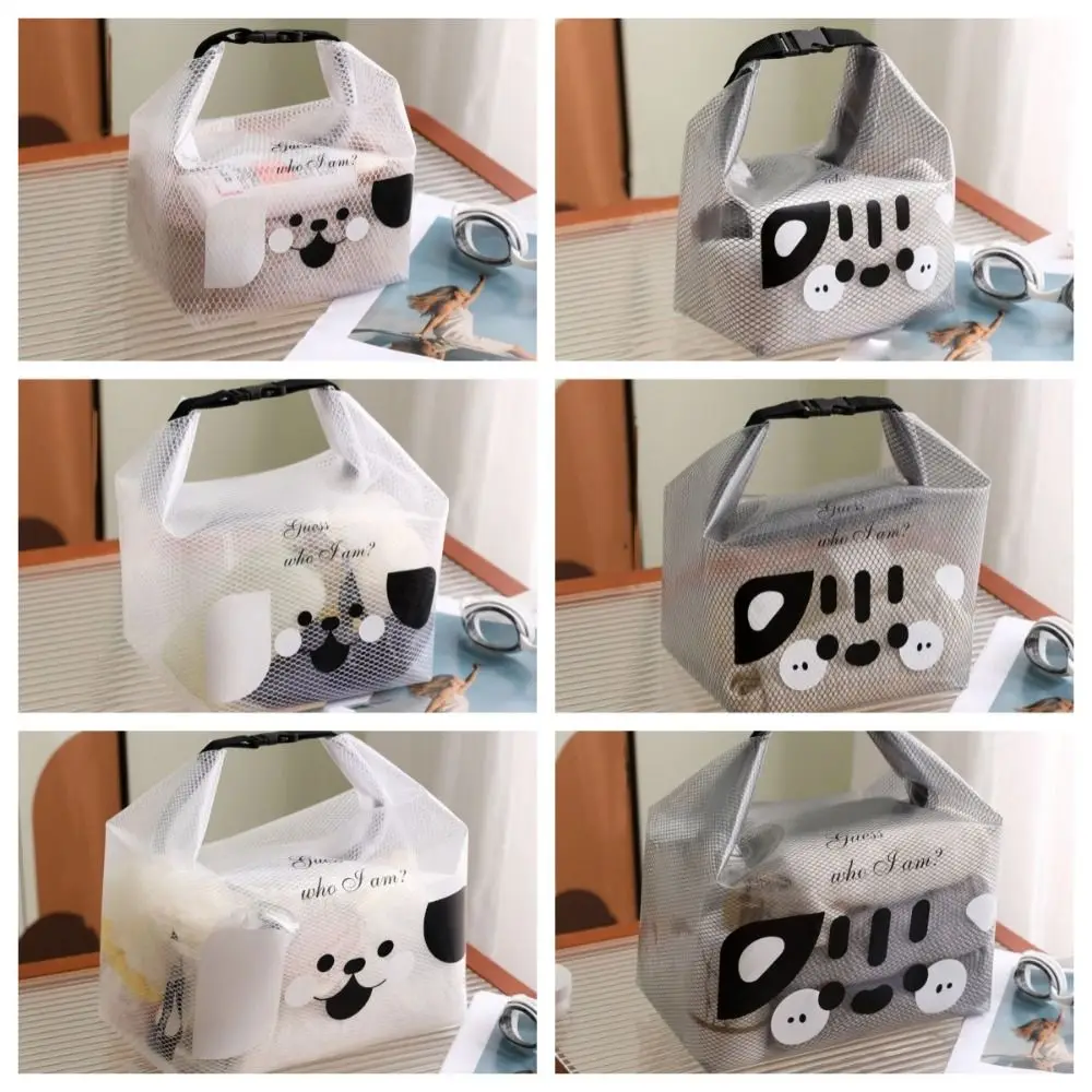 بسيطة الكرتون حاوية مستحضرات التجميل مقاوم للماء ختم السفر حقيبة أدوات الزينة سعة كبيرة حقيبة يد مستحضرات التجميل حقيبة التخزين التخييم