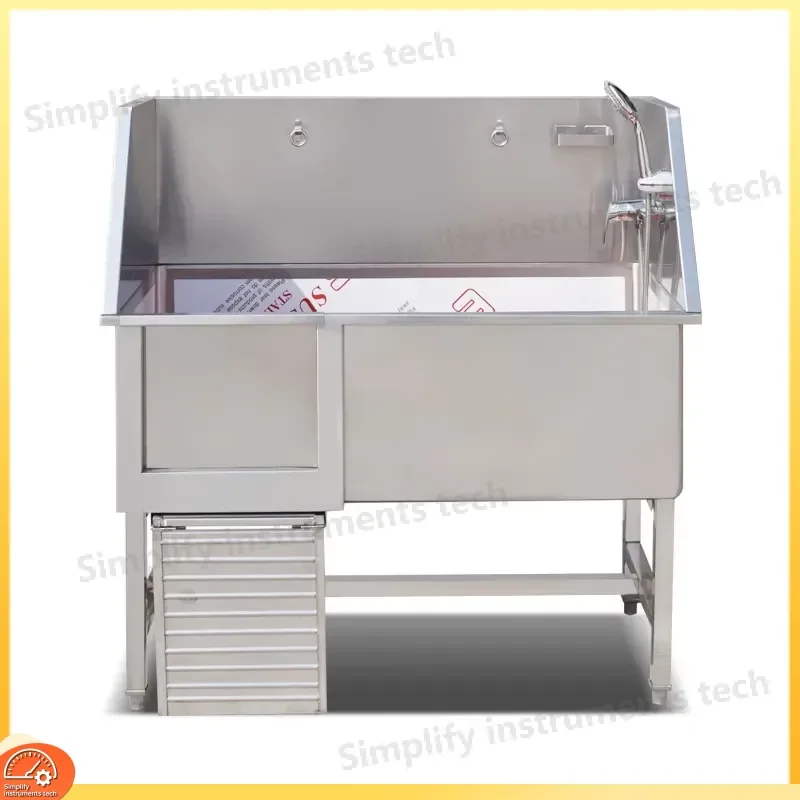 48 Inch Stainless Steel Dog Grooming Tub Custom Pet Washing Station for Commercial Use Heavy Duty Veterinary Bath Tub for