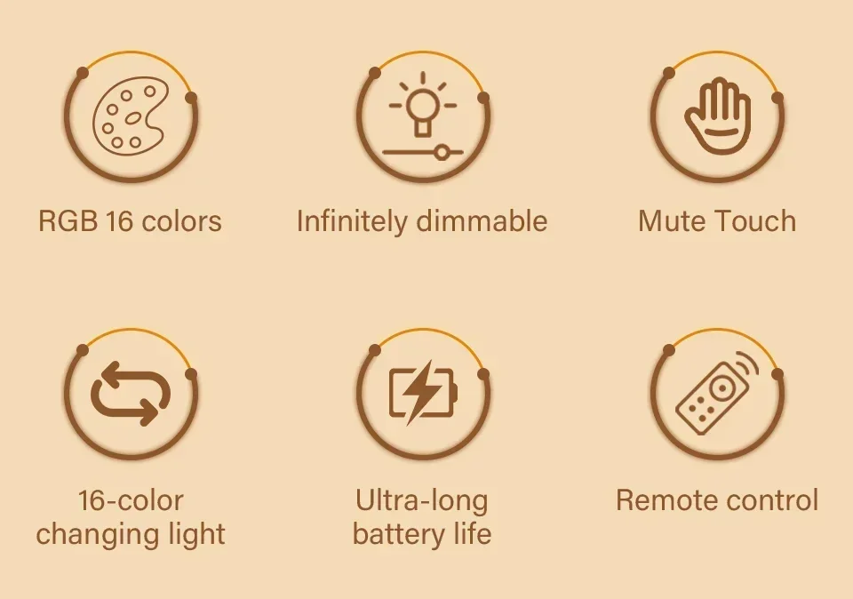 LED Table Lamp With Remote Dimmable Bedside Lamp For Bedroom Tricolor RGB 16Color Change Touch Night Light Rechargeable Portable