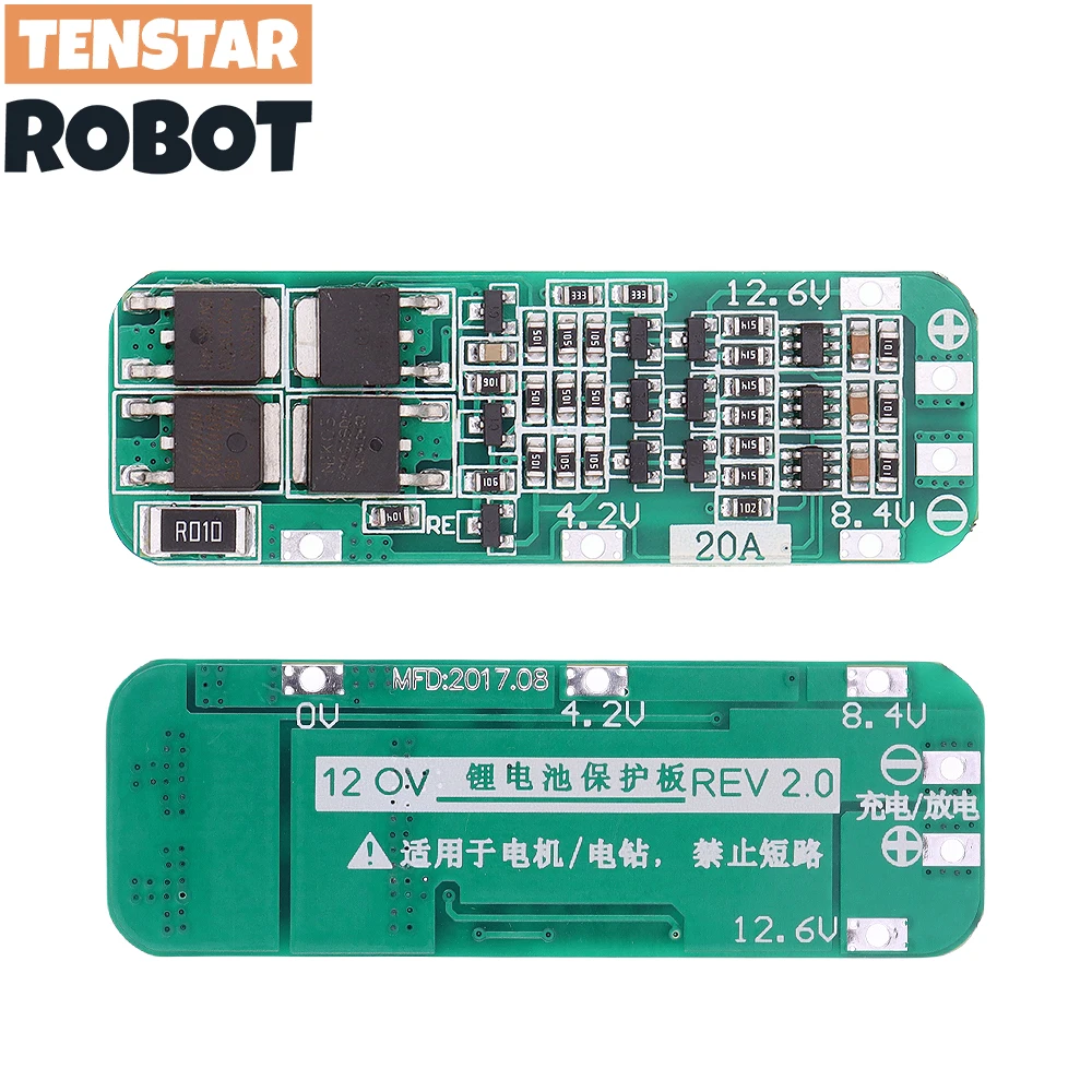 3S 20A Li-ion Lithium Battery 18650 Charger PCB BMS Protection Board For Drill Motor 12.6V Lipo Cell Module 59x20xmm