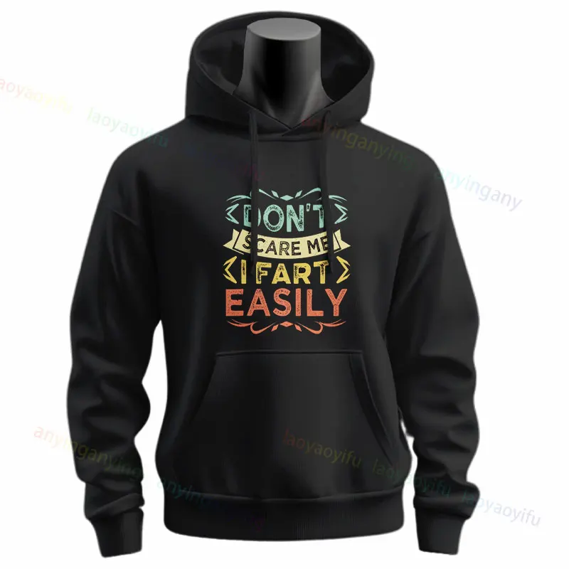 Don't Follow in My Footsteps I Just Farted Funny Slogan Casual Hoodie Printing Long Sleeve Pullover Hoodies Man's Sportswear