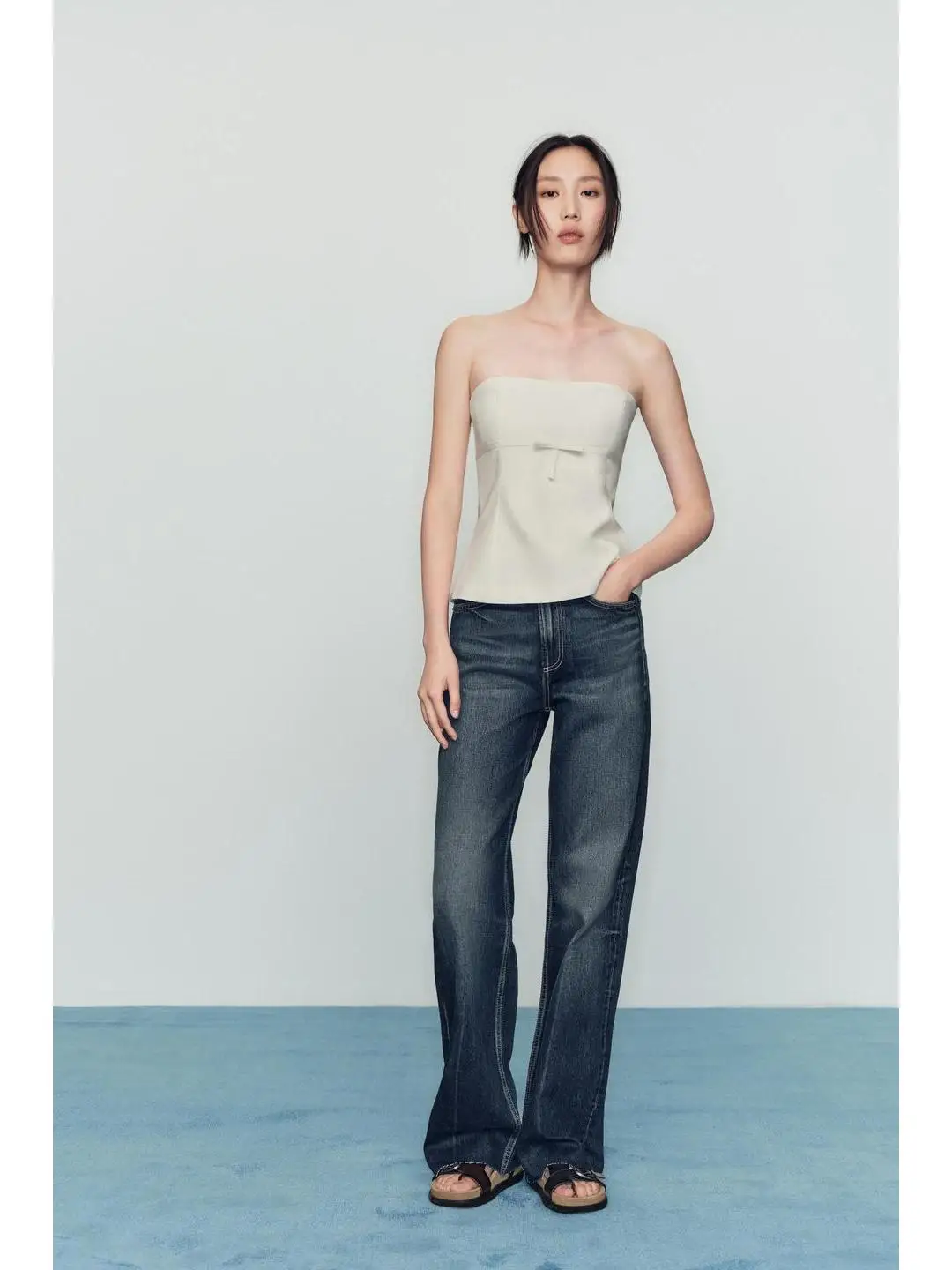 

Early Autumn Knot Decoration oulder Bared Slim Fit Straight Tube Neline Tube Top 828285 Cleanfit Sle A-Line ...