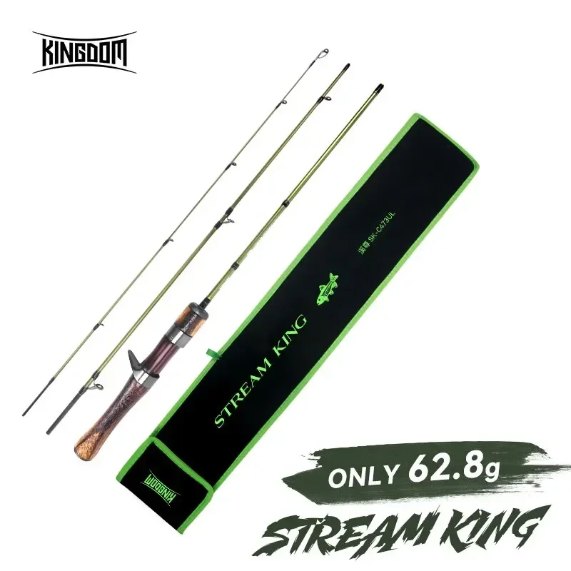 

Kingdom 3 Sections Ultralight Carbon Rods MF Action Spinning Casting Fishing Rods UL L Power Travel Rod For Trout Pike