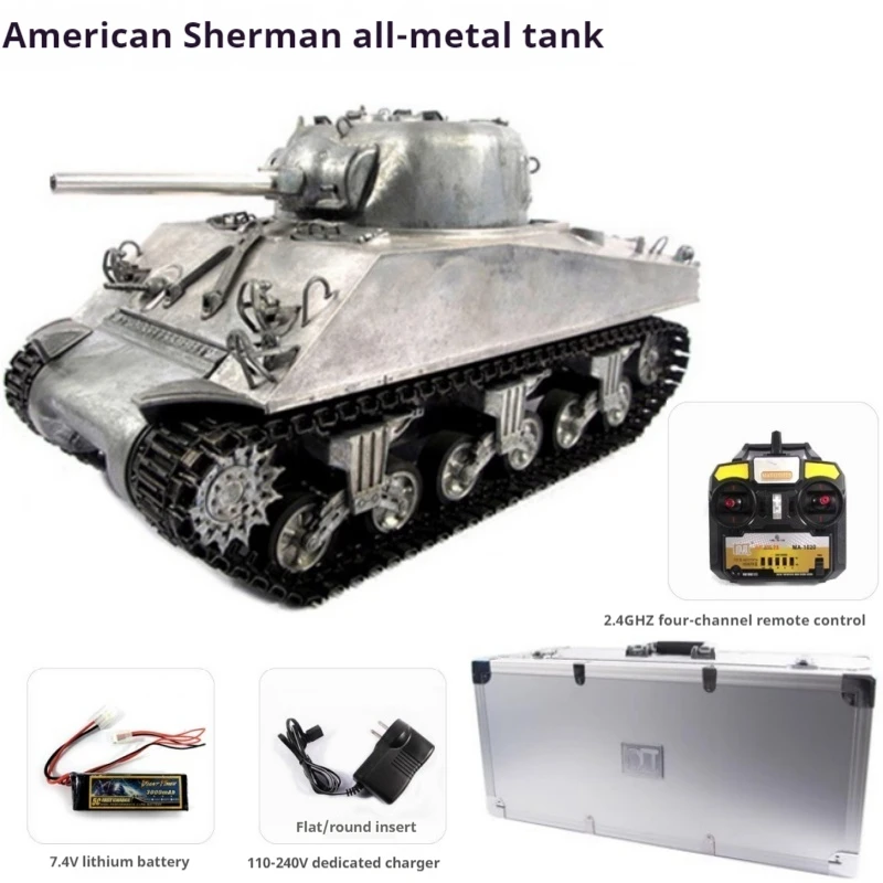 

Mato 1:16 цельнометаллический американский боевой танк Шерман с инфракрасным проектным пультом дистанционного управления, военная модель игрушки