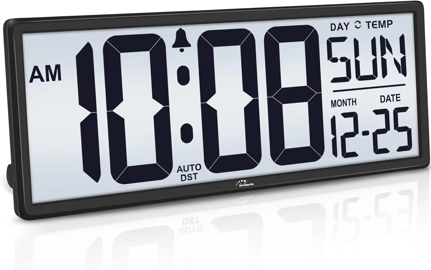 

Large Digital Wall Clock with Backlight, Temperature & Date Display - Battery Operated, Easy to Read & Set