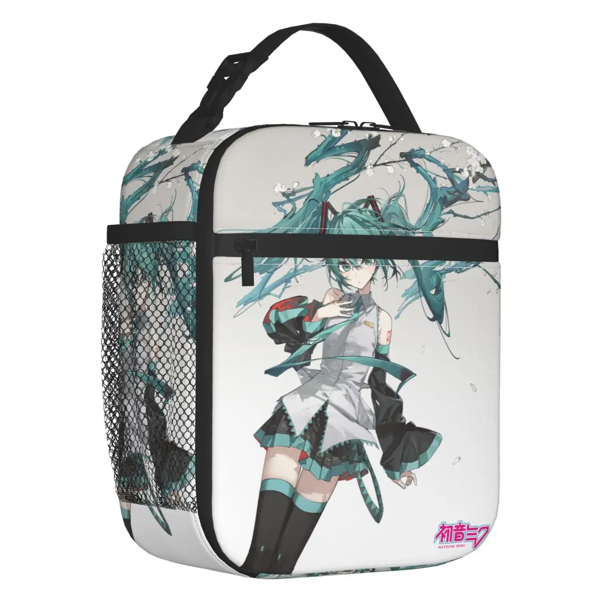 カスタム初音ミク-vocaloid-ロックアニメ断熱ランチバッグ屋外ピクニック用防水クーラーサーマルランチボックス男性女性