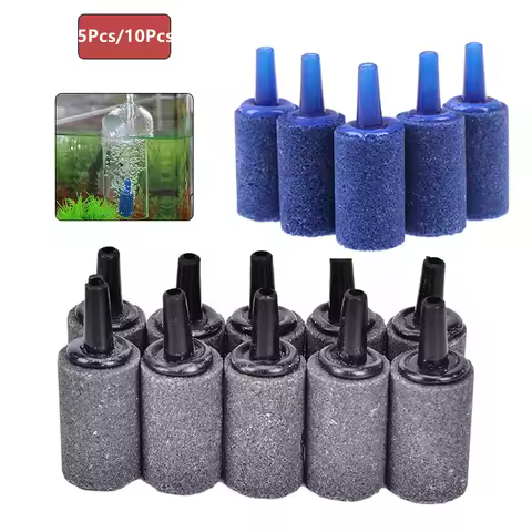 5Pcs/10Pcs Aquarium Cylinder Shape Air Stone Mineral Bubbles Release Fish Tank Punp Airstone Aeration Aerator Accessories