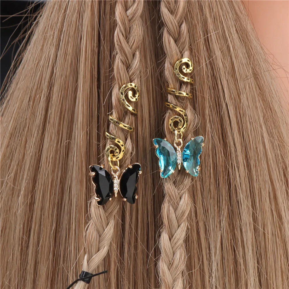 Hair Braids Crystal Dreadlock Beads Natural Stone Pendant Jewelry 3D Charms Women Headwear Dangle Dreadlock Accessories