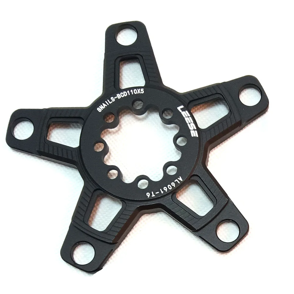 AEROWERK Leese Road Faltfahrrad-Kettenblattadapter BCD110 / BCD130 5 Schrauben 8 Löcher Spider für 8 Schrauben / 8 Nägel Kurbel Rot – Detail 1