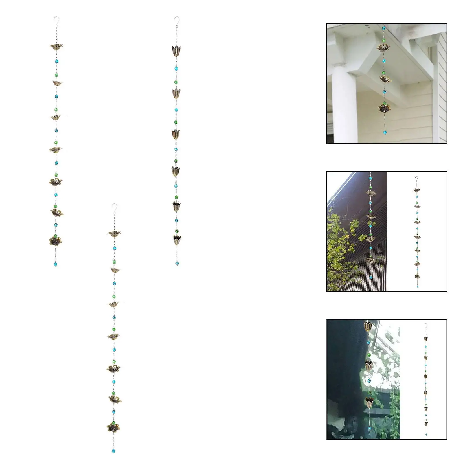 

Rain Chain Water Diverter Accessories Easy to Clean Ornament Iron Downspout