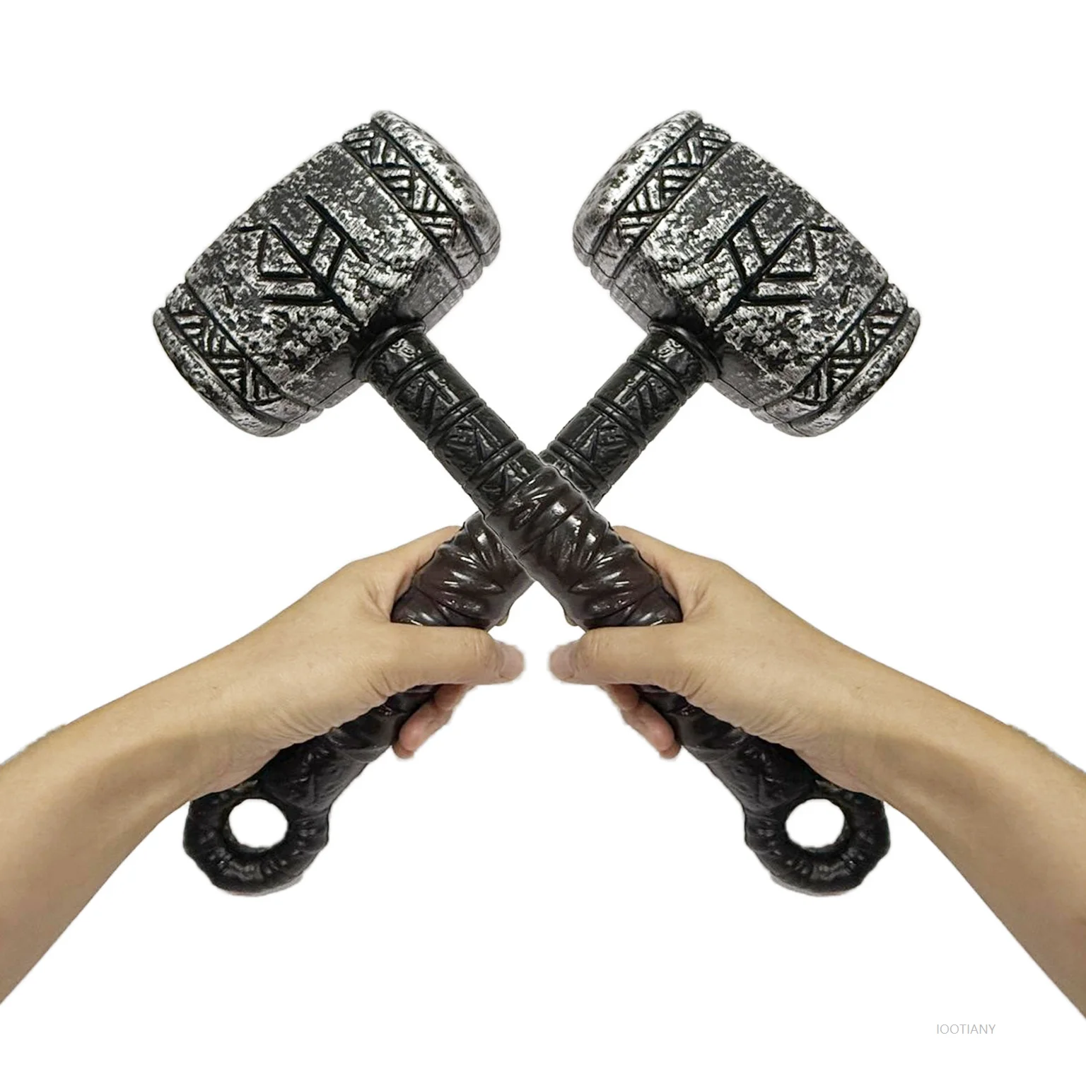 

Halloween Weapons And Equipment Plastic Hammer Cosplay Props Zombie Hammer Pirate Hammer Festival Performance Hollow Accessories