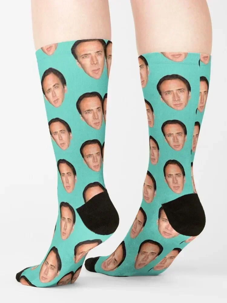 Nicolas Cage Head Socks designer brand christmas gifts heated Running Socks Woman Men's