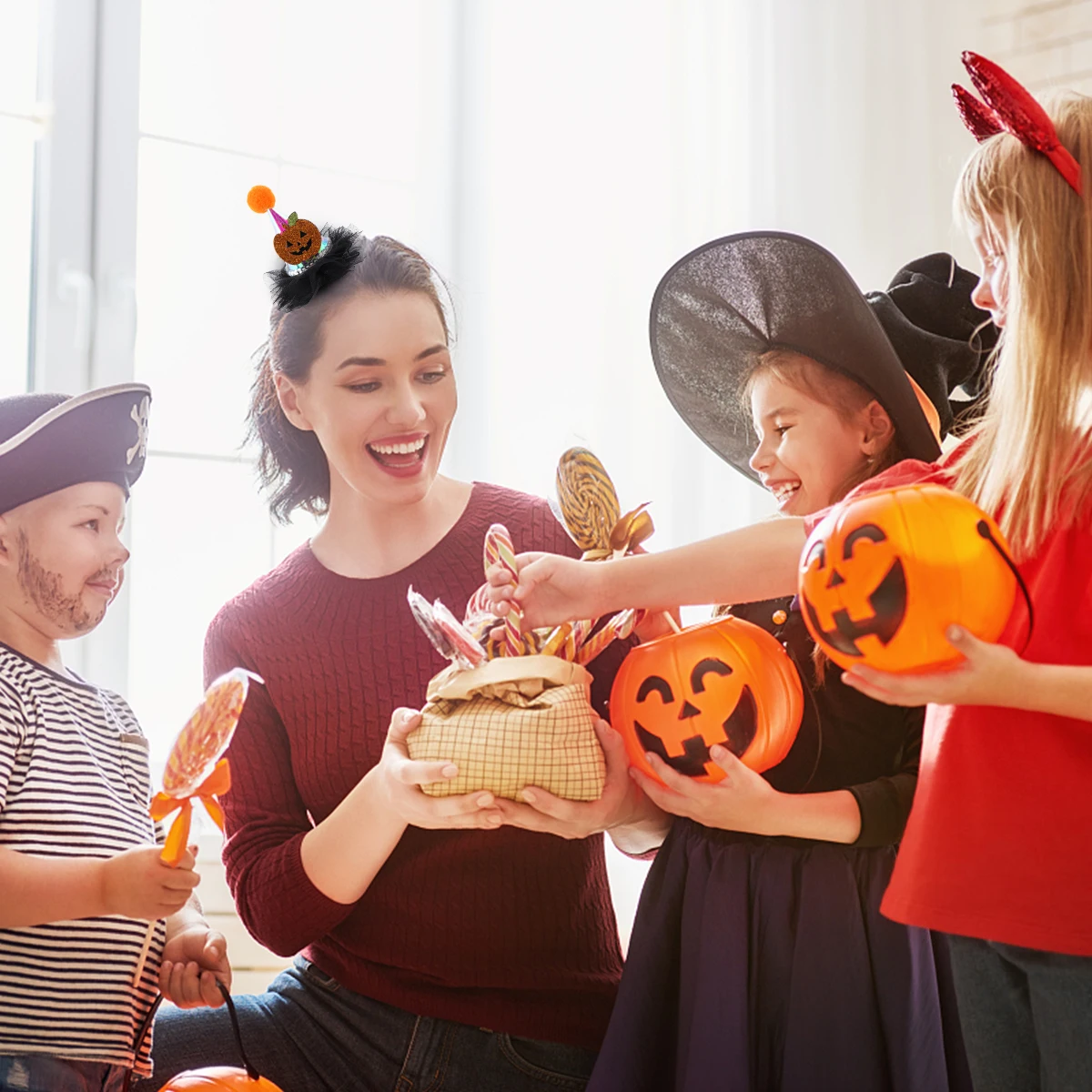 

Pumpkin Hairpins Pcs Halloween Flashing Barrette Cartoon Plastic Girls Accessories Hair Clips For Girls Kids Gifts LED Lights