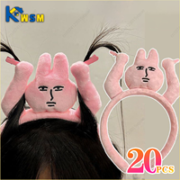 1-20PCS Headbands New Pink Bunny Hair Band Quirky Fun Plush Headband Grip Bangs Cute Photo Decoration Hair Bands Headdress