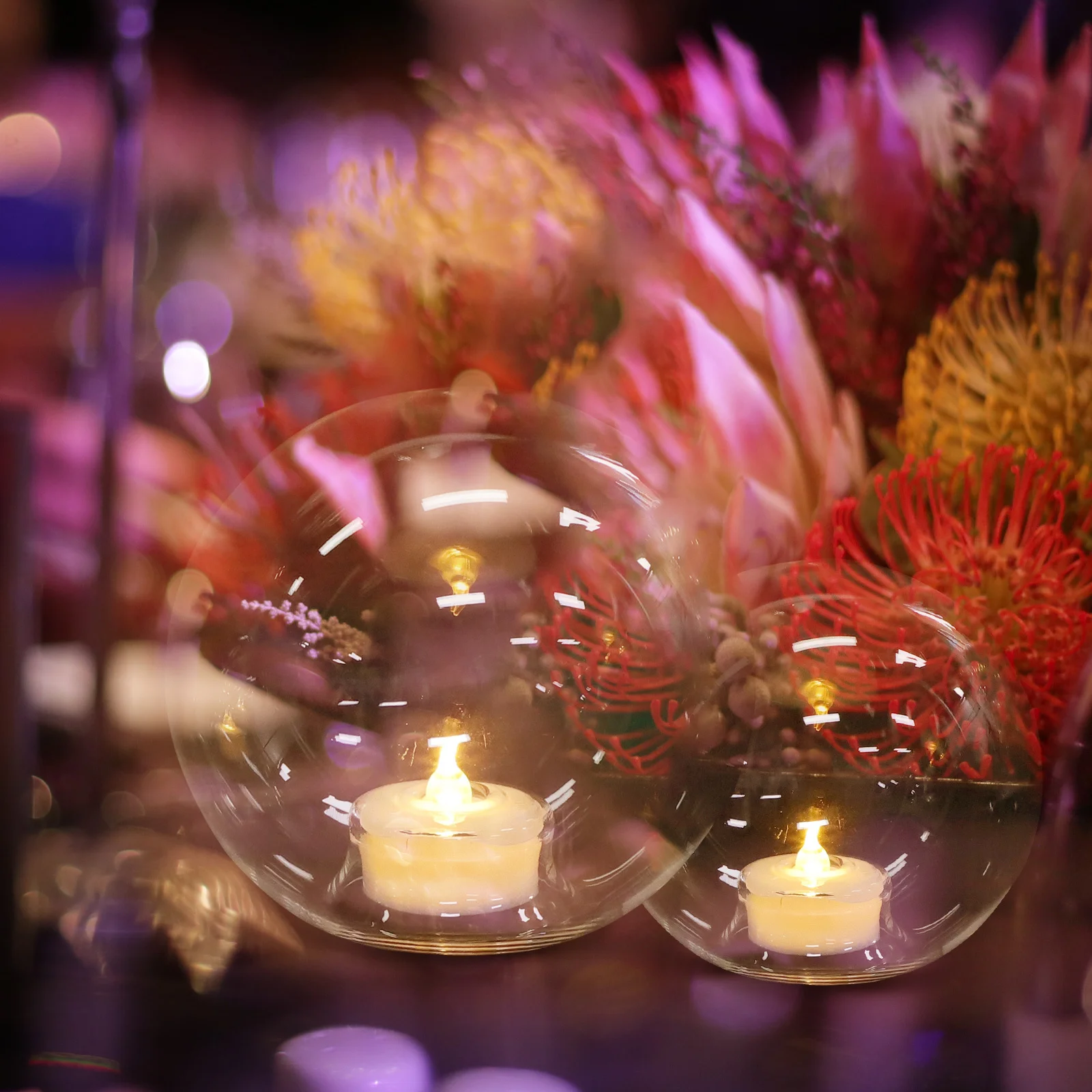 3 قطع من الشموع الإلكترونية التي تعمل على شكل كرة LED عديمة اللهب لقطعة مركزية لطاولة الحفلات الرومانسية #2