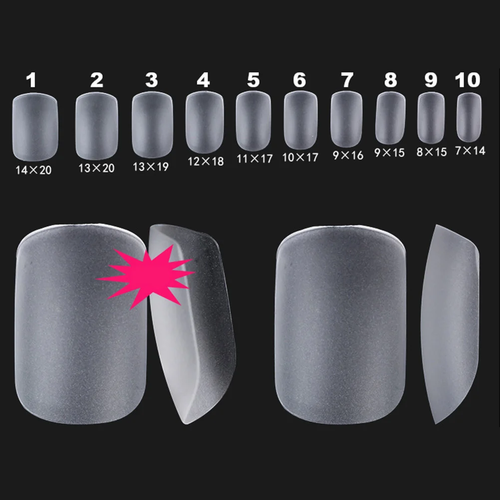 300 PCS Frost Fake Nails DIY Accessory Painted False Toe Tips Salons Supplies Full Cover Toenails Ultrathin