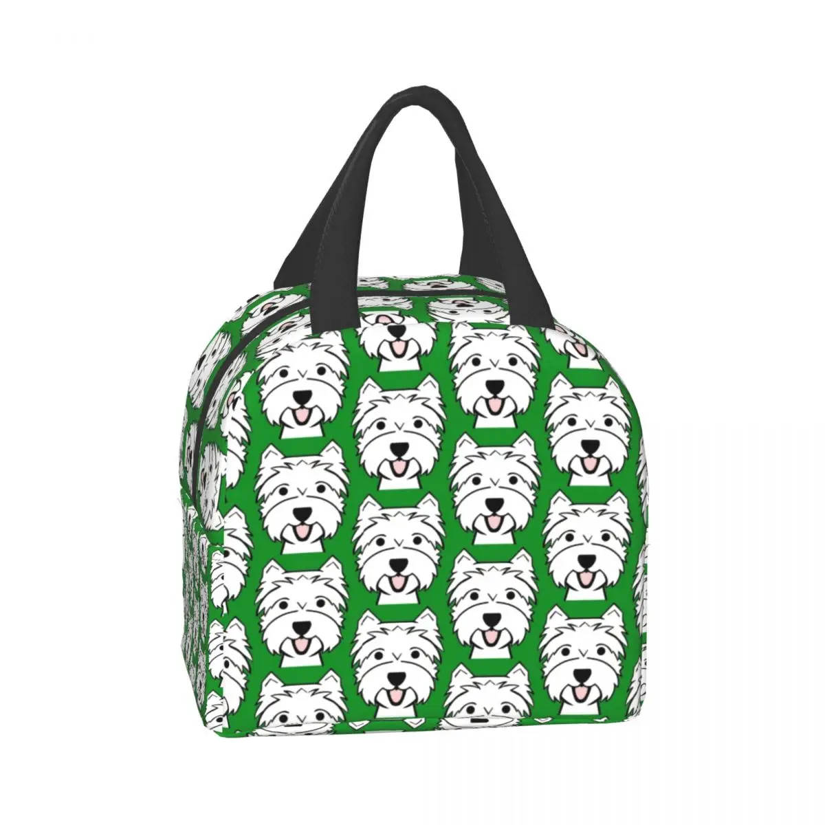 West Highland Terrier Dog Portable Lunch Box Women Westie Puppy Thermal Cooler Food Insulated Lunch Bag Office Work Picnic Bags