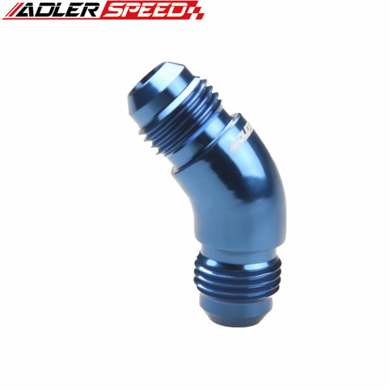 2 قطعة ألومنيوم -8AN ذكر إلى AN8 ذكر 45 درجة / 90 درجة محول تركيب التدفق الكامل أزرق